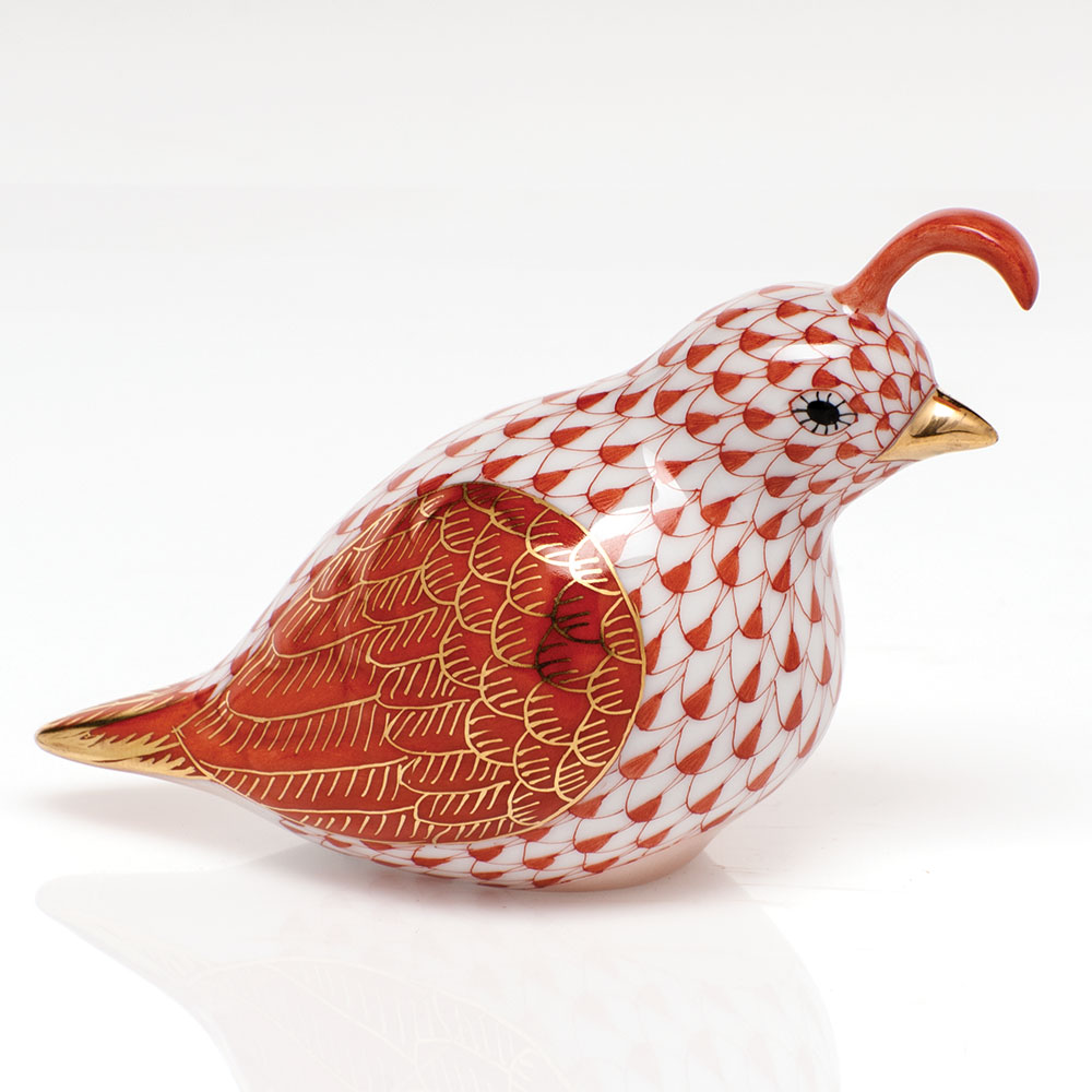 Herend Rust California Quail Figurine