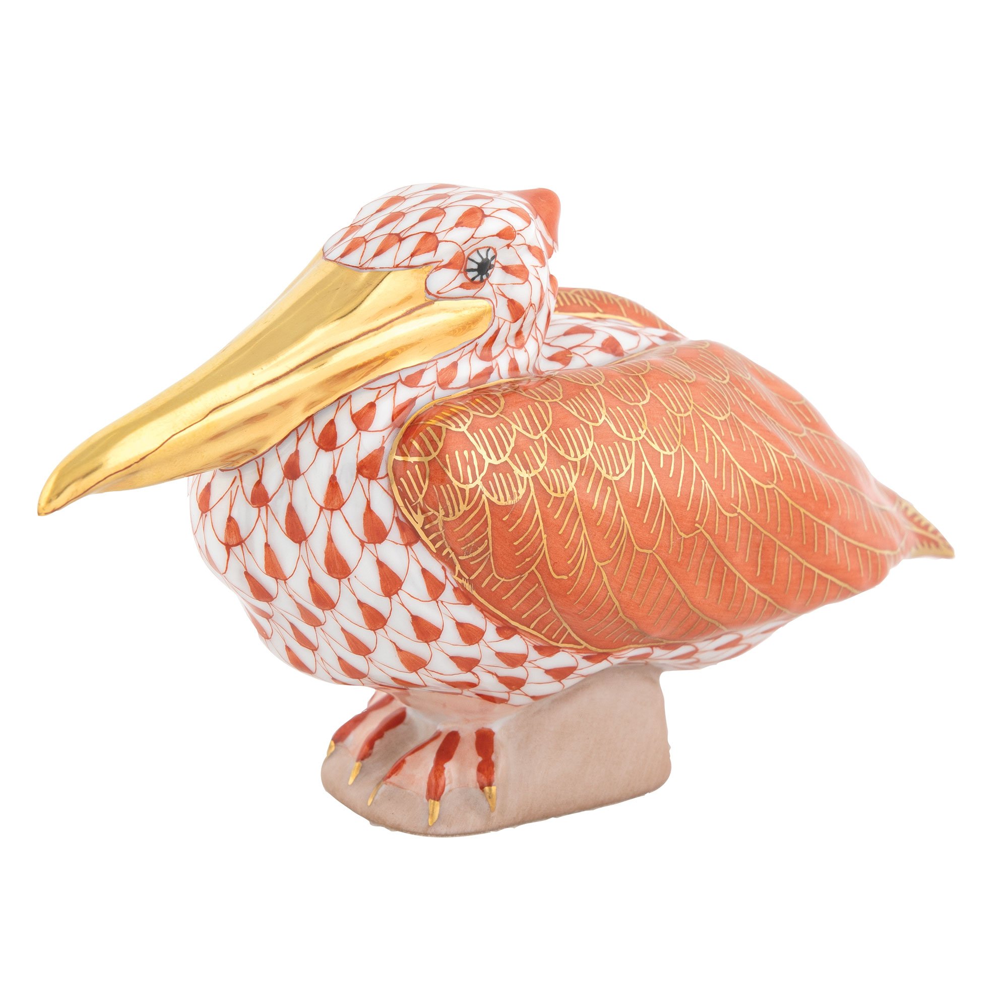 Herend Sitting Pelican Rust_Herend Pelican Sitting Figure