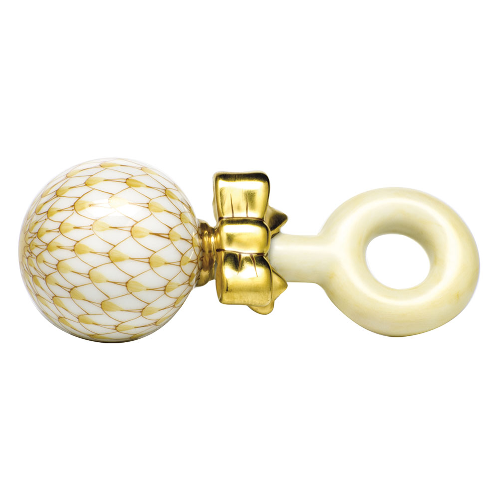 gold baby rattle
