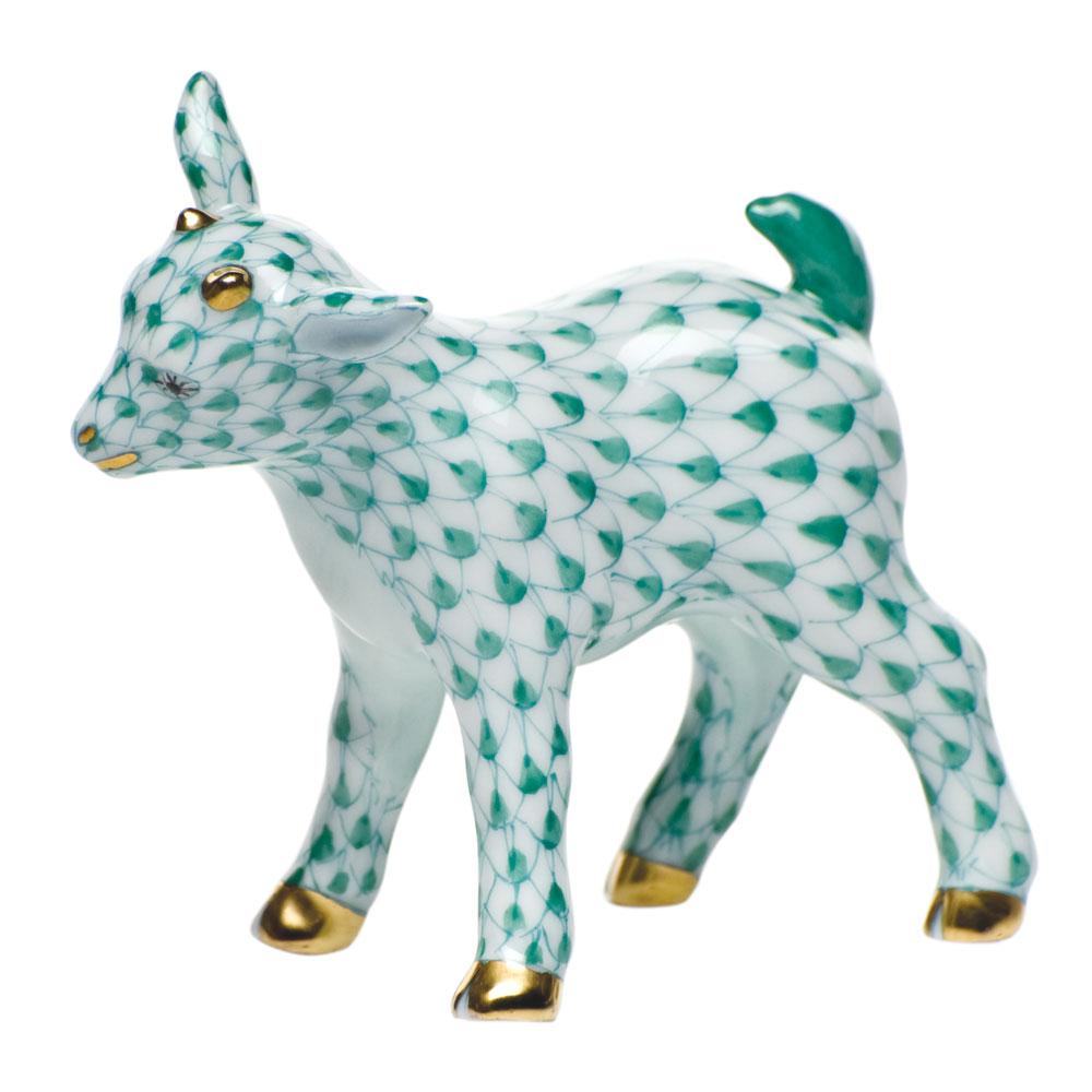 herend baby goat green