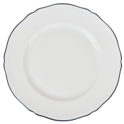 Set De 6 Assiettes Plates Richard Ginori Corona Blu - Diamètre 24 Cm - Porcelaine Blanche Et Bleue - Neuf