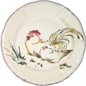Gien Grands Oiseaux Dessert Plate - Nagasakai Rooster (Coq Nagasaki)