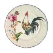 Gien Grands Oiseaux Dessert Plate - Strutting Rooster