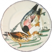 Gien Grands Oiseaux Dessert Plate - Mallards (Colvert )
