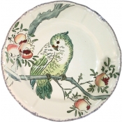 Gien Grands Oiseaux Dessert Plate - Cockatoo (Cacatoes)