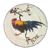 Gien Grands Oiseaux Dinner Plate - Rooster ( Coq )