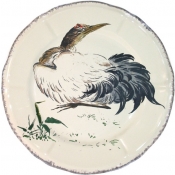 Gien Grands Oiseaux Dinner Plate - Gray Crane (Grue Cendree )