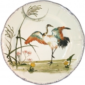 Gien Grands Oiseaux Dinner Plate - Crane( Grue)