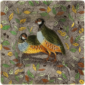 Gien Rambouillet Large Square Tray - Partridge