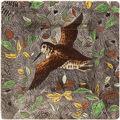 Gien Rambouillet Large Squre Tray - Woodcock