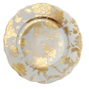 Philippe Deshoulieres Jardin Secret White & Gold Accent Plate - 8.75"