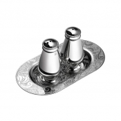 Christofle Jardin D'Eden Salt & Pepper Shakers on Tray