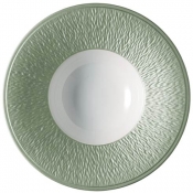 Raynaud Mineral Irise Celadon Rim Soup Plate  8.8"