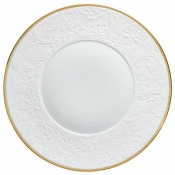 Raynaud Italian Renaissance Filet Gold Filet Dessert Plate w/ Engraved Rim - 9.4"