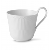Royal Copenhagen White Fluted Half Lace Hi Handle Mug