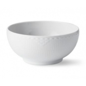 Royal Copenhagen White Fluted Half Lace Bowl - 1 Qt