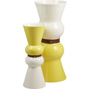 Gien Siam Lemon Yellow / Kaolin White Vase - 17.5"