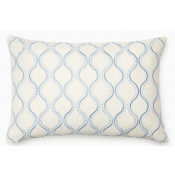 SFERRA Isabella Ivory/Sea Decorative Pillow 12X18"
