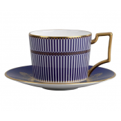 Wedgwood Anthemion Blue Iconic Teacup + Saucer
