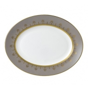 Wedgwood Anthemion Grey Oval Platter - 13.75"
