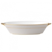 Wedgwood Anthemion Grey Oval Serving Bowl
