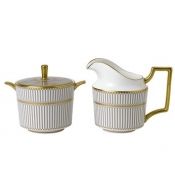 Wedgwood Anthemion Grey Cream & Sugar Set
