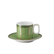 Rosenthal x Swarovski Signum Fern Green AD Cup + Saucer - 3 oz.