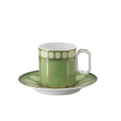 Rosenthal x Swarovski Signum Fern Green Coffee Cup + Saucer - 6 oz.