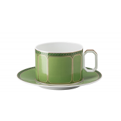 Rosenthal x Swarovski Signum Fern Green Combi Cup + Saucer - 11 oz.