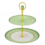 Rosenthal x Swarovski Signum Fern Green Etagere - 2 Tier