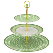 Rosenthal x Swarovski Signum Fern Green Etagere -3 Tier