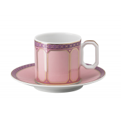 Rosenthal x Swarovski Signum Rose Pink AD Cup + Saucer - 3 oz.