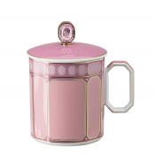 Rosenthal x Swarovski Signum Rose Pink Mug w/ Lid - 13 oz.