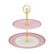 Rosenthal x Swarovski Signum Rose Pink Etagere - 2 Tier