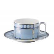 Rosenthal x Swarovski Signum Azure Blue Tea Cup + Saucer - 8 oz.