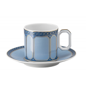 Rosenthal x Swarovski Signum Azure Blue AD Cup + Saucer - 3 oz.