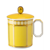 Rosenthal x Swarovski Signum Jonquil Yellow Mug w/ Lid - 13 oz.