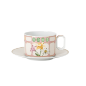 Rosenthal x Swarovski Idyllia Tea Cup + Saucer - Marshmallow / 8 oz.