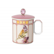 Rosenthal x Swarovski Idyllia Mug w/ Lid / Finch Pink - 13 oz.