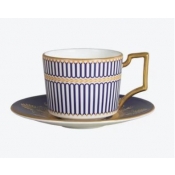 Wedgwood Anthemion Blue Coffee Cup & Saucer