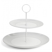 Wedgwood Gio Platinum Cake Stand Two-Tier