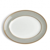 Wedgwood Renaissance Grey Oval Platter - 13.75"