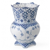 Royal Copenhagen Blue Fluted Full Lace Vase - 8.7"