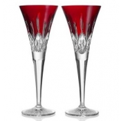 Waterford Crystal Lismore Red Toasting Flute  - Pair