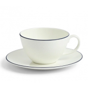 Wedgwood Gio Blue Teacup + Saucer - 8.7oz.