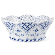 Royal Copenhagen Blue Fluted Full Lace Fruit Basket - 9"