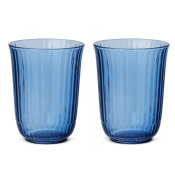 Royal Copenhagen Waves Blue Highball Glass - Set 2