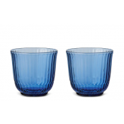 Royal Copenhagen Waves Blue Water Glass - Set 2