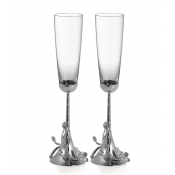 Michael Aram White Orchid Toasting Flutes - Pair