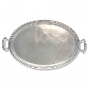 Match Pewter Oval Tray W/Handles - X-Large
